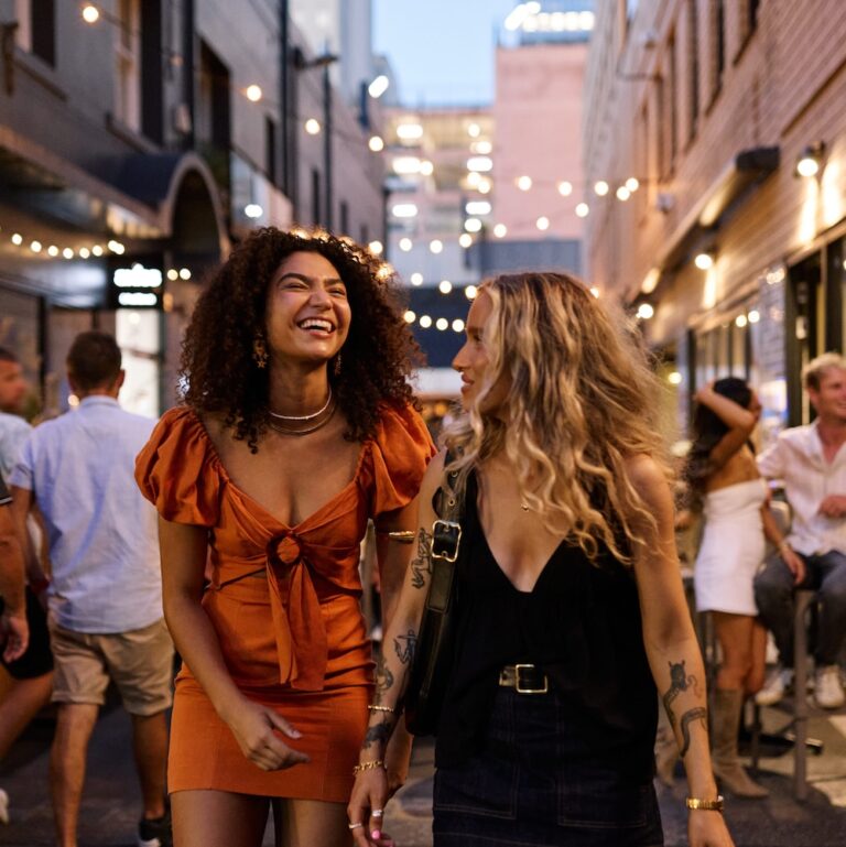 Peel Street Adelaide girls having fun